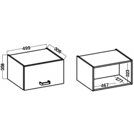 Szafka kuchenna wisząca okapowa 50 cm AVIO lamel 50 GU-36 1F